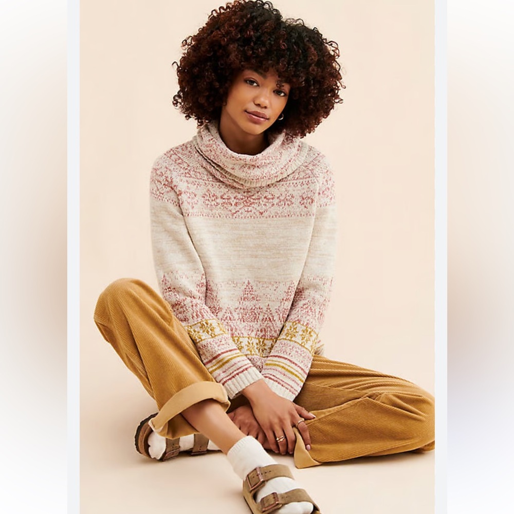 Anthropologie Pilcro Abstract Cowl Neck Sweater